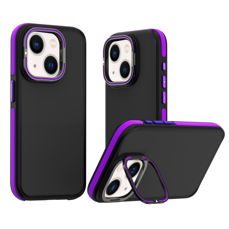 

For iPhone 14 Dual-Color Shockproof TPU Phone Case(Purple)