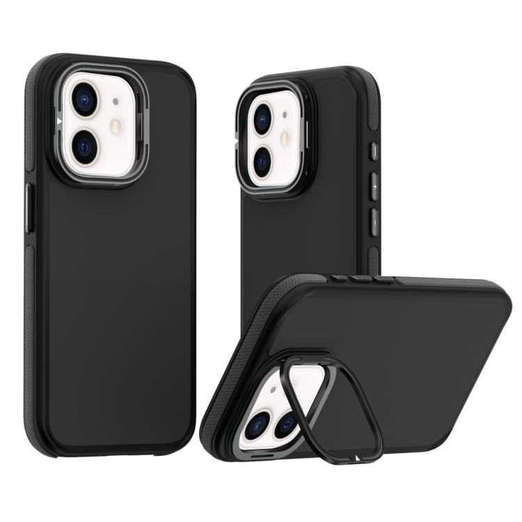 

For iPhone 12 Dual-Color Shockproof TPU Phone Case(Black)