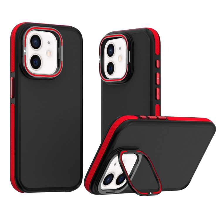 

For iPhone 12 Dual-Color Shockproof TPU Phone Case(Red)