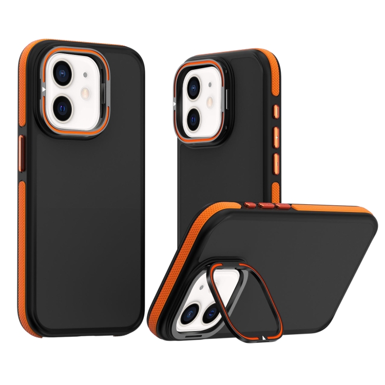 

For iPhone 12 Dual-Color Shockproof TPU Phone Case(Orange)