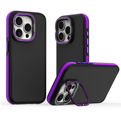 

For iPhone 12 Pro Max Dual-Color Shockproof TPU Phone Case(Purple)