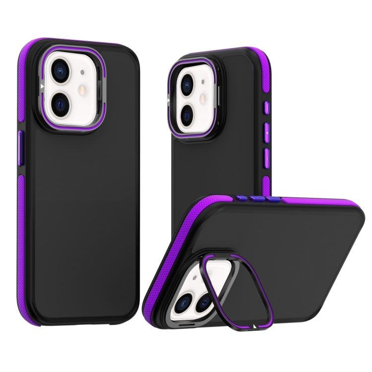 

For iPhone 11 Dual-Color Shockproof TPU Phone Case(Purple)