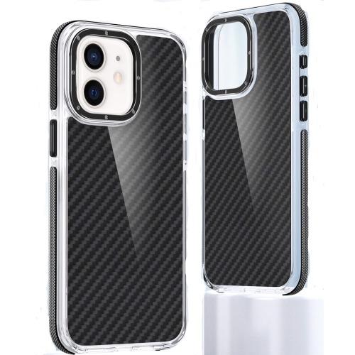 

For iPhone 11 Dual-Color Carbon Fiber Acrylic Hybrid TPU Phone Case(Black)