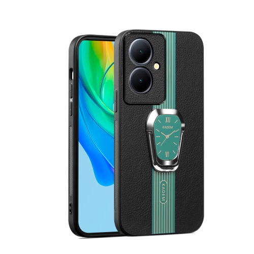 

For OPPO A79 Magnetic Litchi Leather Back Phone Case with Holder(Green)