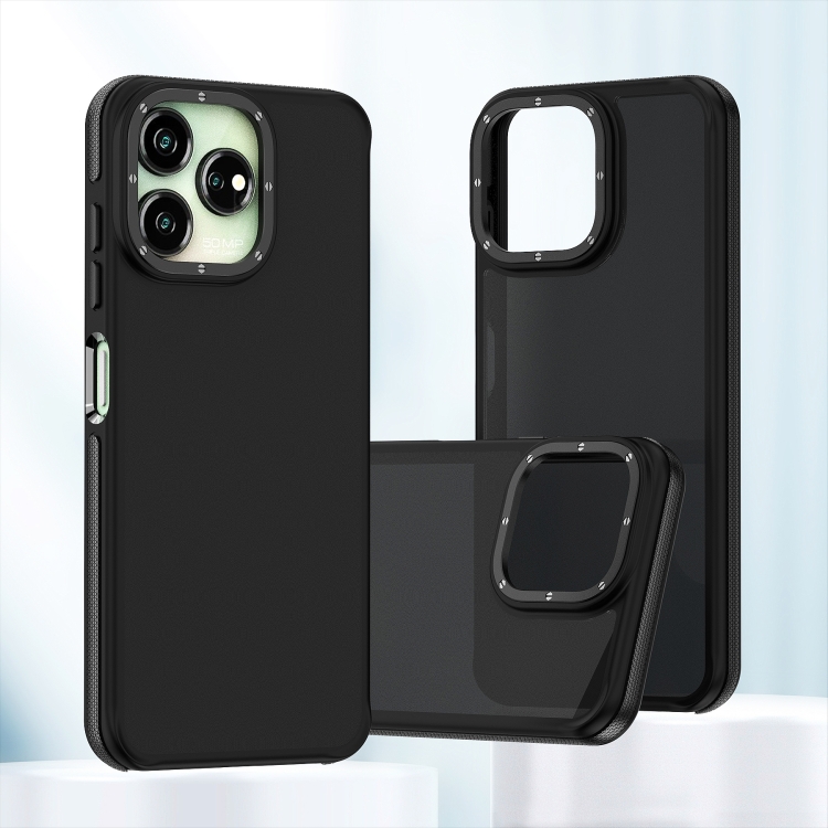 

For ZTE Axon 50 Lite Dual-Color Shockproof TPU Phone Case(Black)
