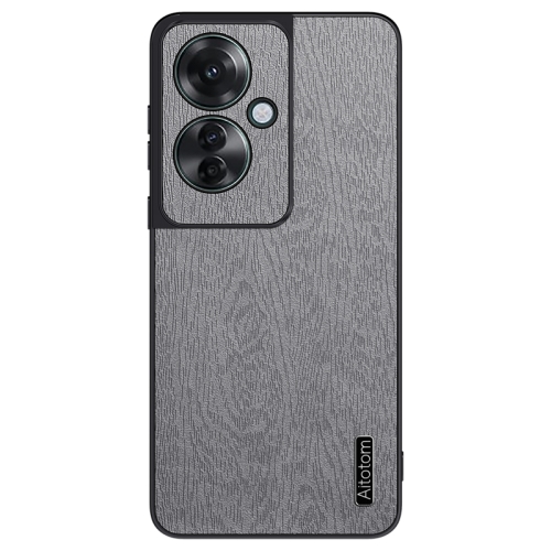 

For OPPO Reno11 F Tree Bark Leather Shockproof Phone Case(Grey)