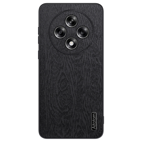 

For OPPO A3 China Tree Bark Leather Shockproof Phone Case(Black)