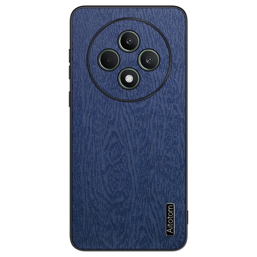 

For OPPO Reno12 F 5G Tree Bark Leather Shockproof Phone Case(Blue)