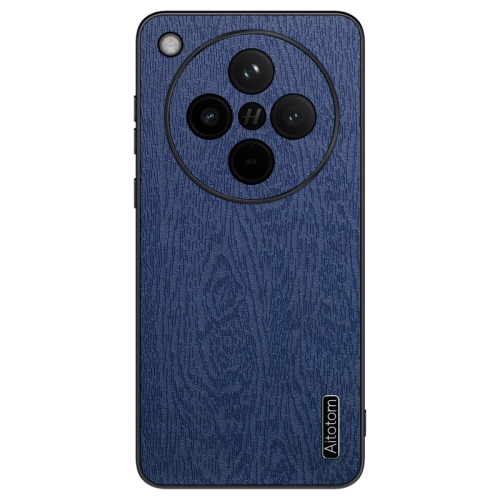 

For OPPO Find X8 Pro Tree Bark Leather Shockproof Phone Case(Blue)