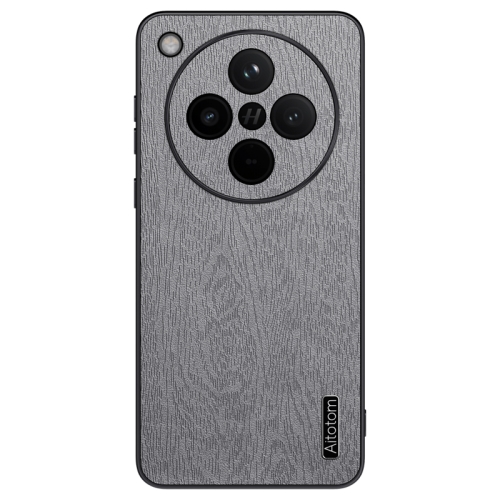 

For OPPO Find X8 Pro Tree Bark Leather Shockproof Phone Case(Grey)