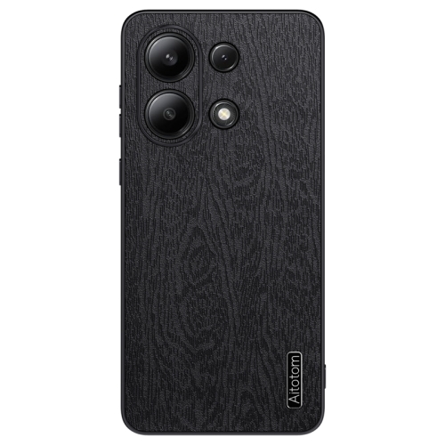 

For Xiaomi Redmi 10 Tree Bark Leather Shockproof Phone Case(Black)