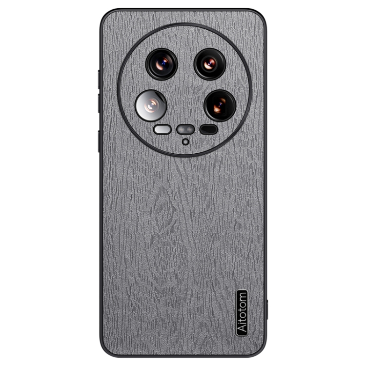 

For Xiaomi 14 Ultra Tree Bark Leather Shockproof Phone Case(Grey)