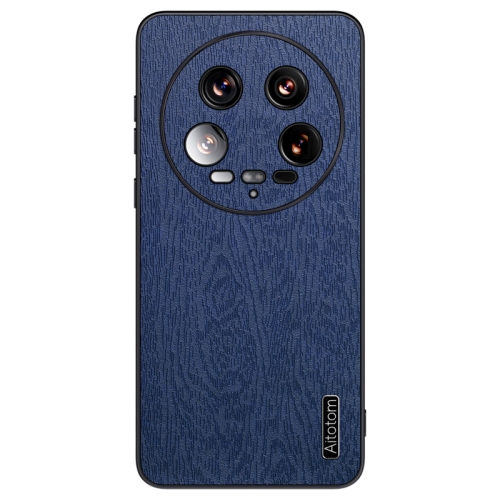 

For Xiaomi 14 Ultra Tree Bark Leather Shockproof Phone Case(Blue)