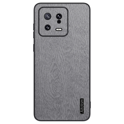 

For Xiaomi 13 Tree Bark Leather Shockproof Phone Case(Grey)
