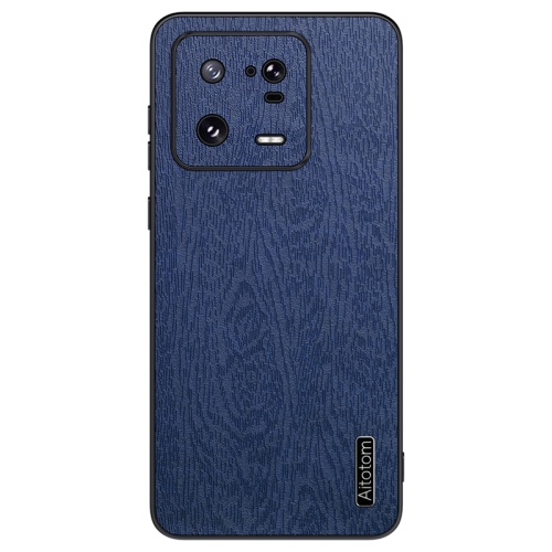 

For Xiaomi 13 Pro Tree Bark Leather Shockproof Phone Case(Blue)