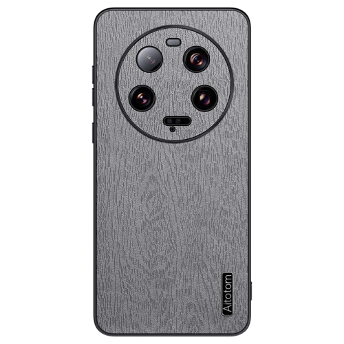

For Xiaomi 13 Ultra Tree Bark Leather Shockproof Phone Case(Grey)