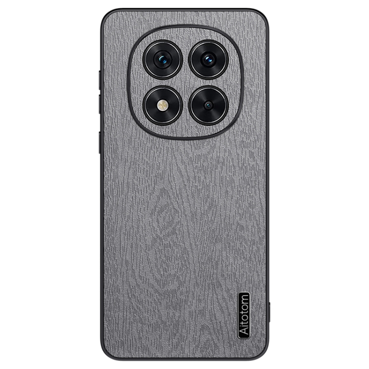 

For Xiaomi Redmi Note 14 Pro 5G Tree Bark Leather Shockproof Phone Case(Grey)