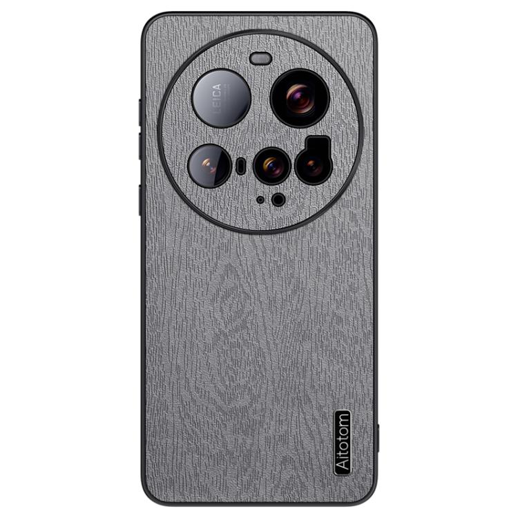 

For Xiaomi 15 Ultra Tree Bark Leather Shockproof Phone Case(Grey)
