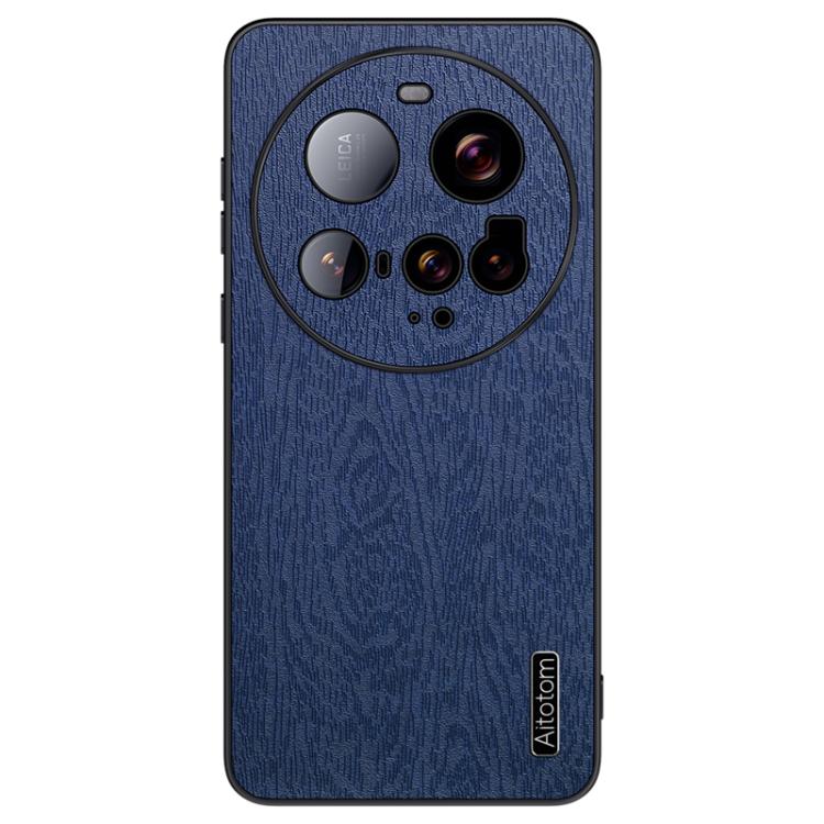 

For Xiaomi 15 Ultra Tree Bark Leather Shockproof Phone Case(Blue)