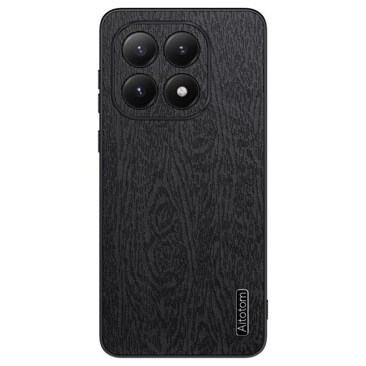 

For Xiaomi 15T Tree Bark Leather Shockproof Phone Case(Black)