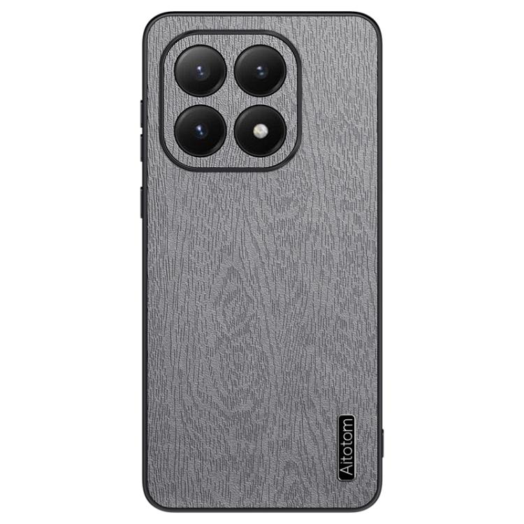 

For Xiaomi 15T Tree Bark Leather Shockproof Phone Case(Grey)