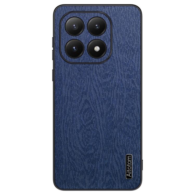 

For Xiaomi 15T Tree Bark Leather Shockproof Phone Case(Blue)