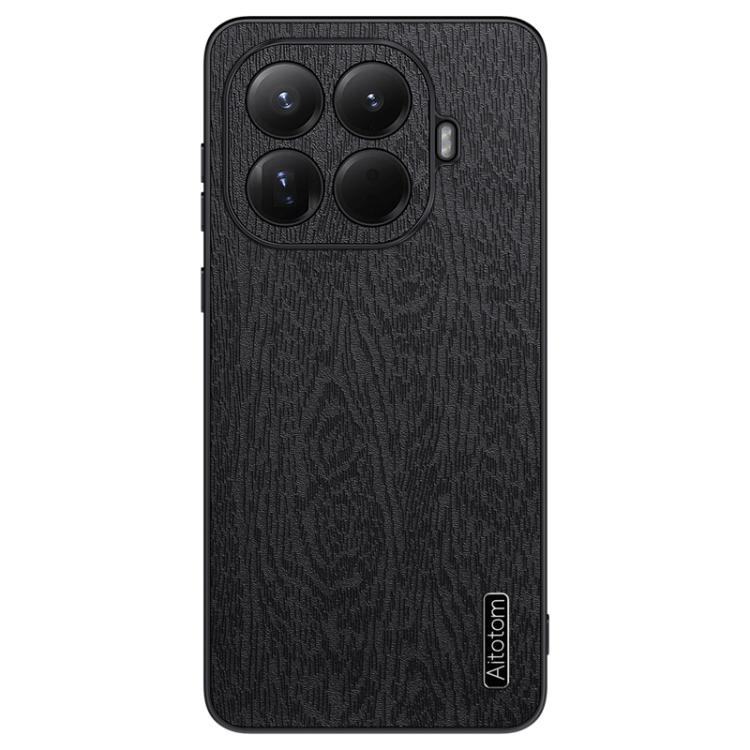 

For Xiaomi 15T Pro Tree Bark Leather Shockproof Phone Case(Black)