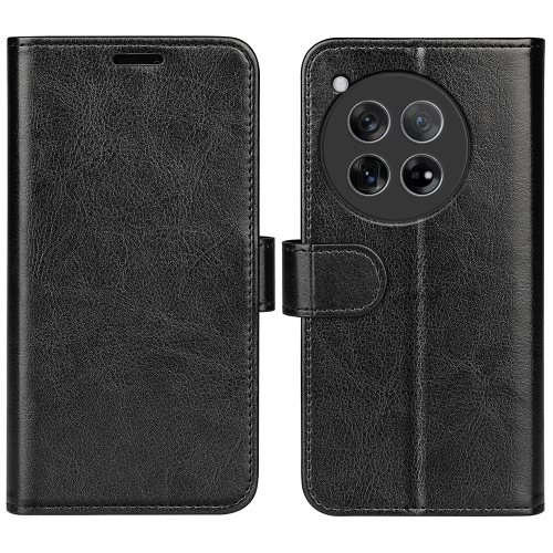 

For OnePlus 12 R64 Texture Horizontal Flip Leather Phone Case(Black)