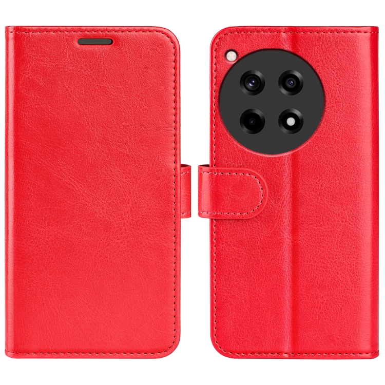 

For OnePlus 12R R64 Texture Horizontal Flip Leather Phone Case(Red)