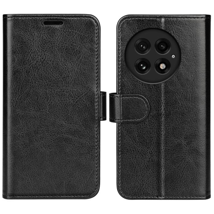 

For OnePlus 13 R64 Texture Horizontal Flip Leather Phone Case(Black)