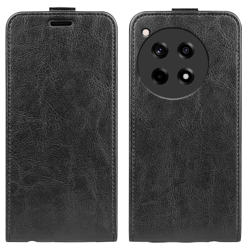 

For OnePlus 12R R64 Texture Single Vertical Flip Leather Phone Case(Black)