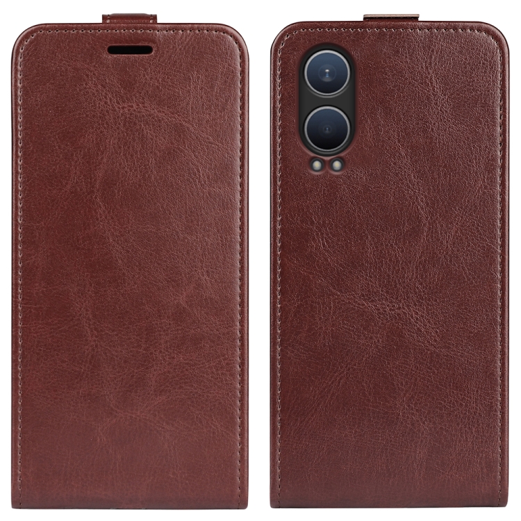 

For OnePlus Nord CE4 Lite 5G R64 Texture Single Vertical Flip Leather Phone Case(Brown)