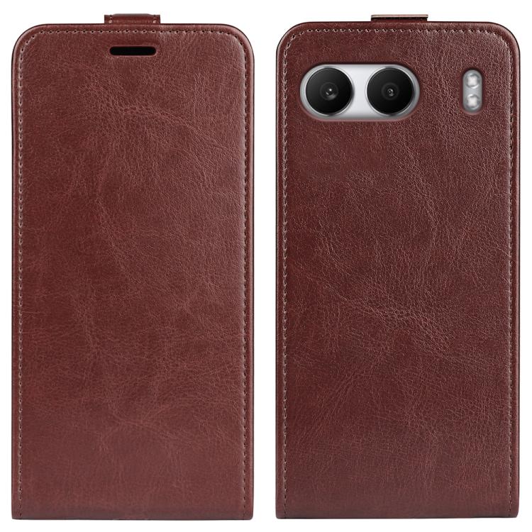 

For OnePlus Nord 4 R64 Texture Single Vertical Flip Leather Phone Case(Brown)