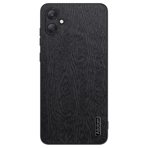 

For Samsung Galaxy A06 4G Tree Bark Leather Shockproof Phone Case(Black)