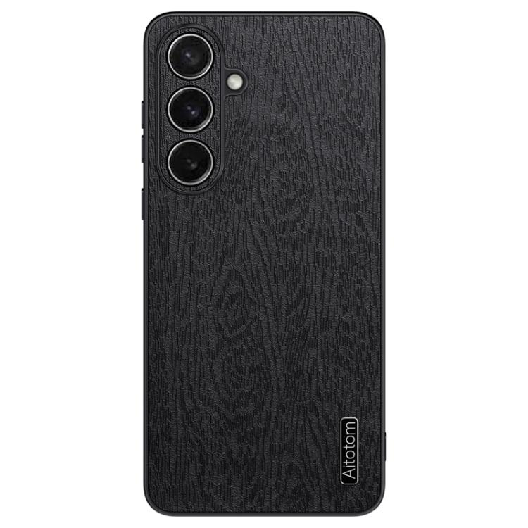 

For Samsung Galaxy S26 5G Tree Bark Leather Shockproof Phone Case(Black)