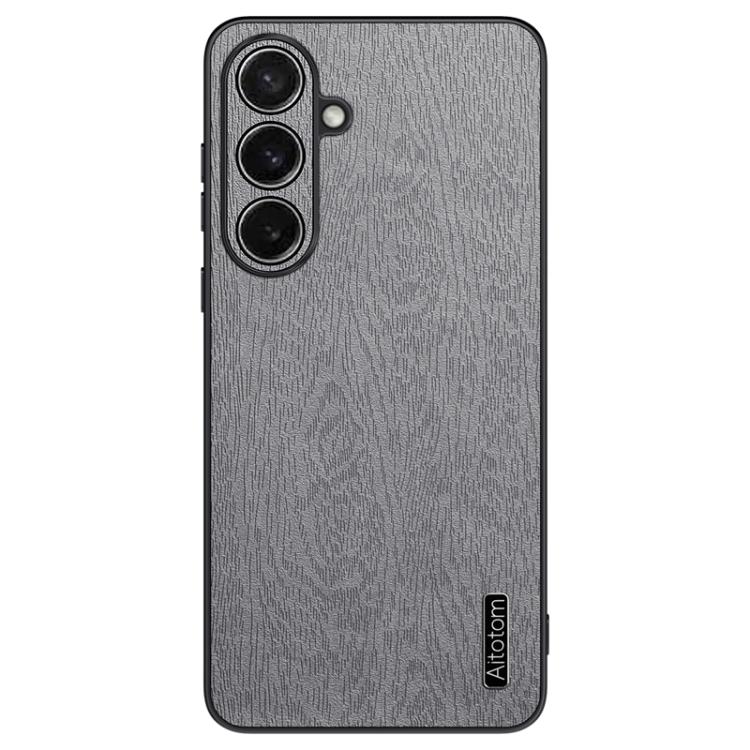 

For Samsung Galaxy S26 5G Tree Bark Leather Shockproof Phone Case(Grey)