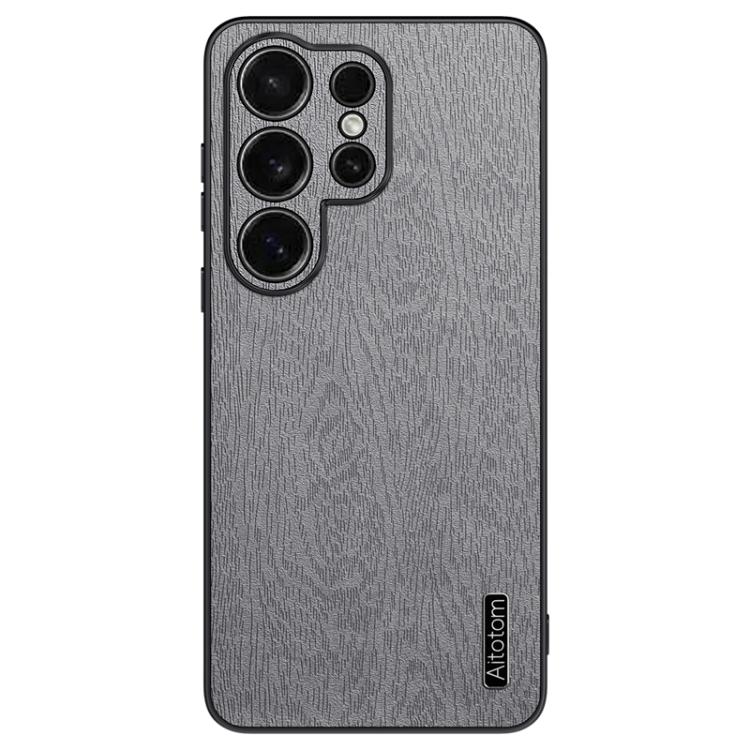 

For Samsung Galaxy S26 Ultra 5G Tree Bark Leather Shockproof Phone Case(Grey)