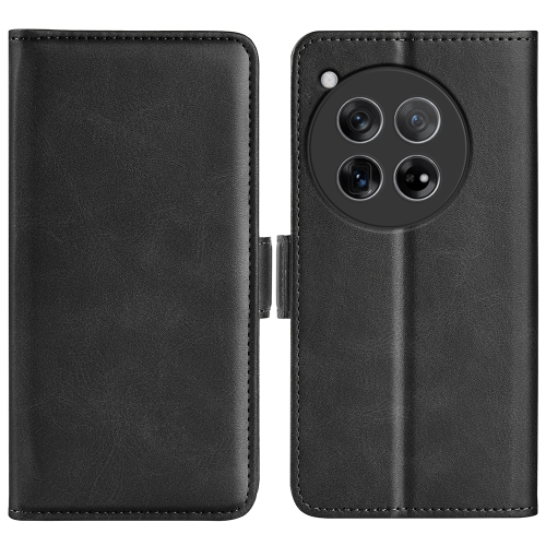 

For OnePlus 12 Dual-side Magnetic Buckle Horizontal Flip Leather Phone Case(Black)