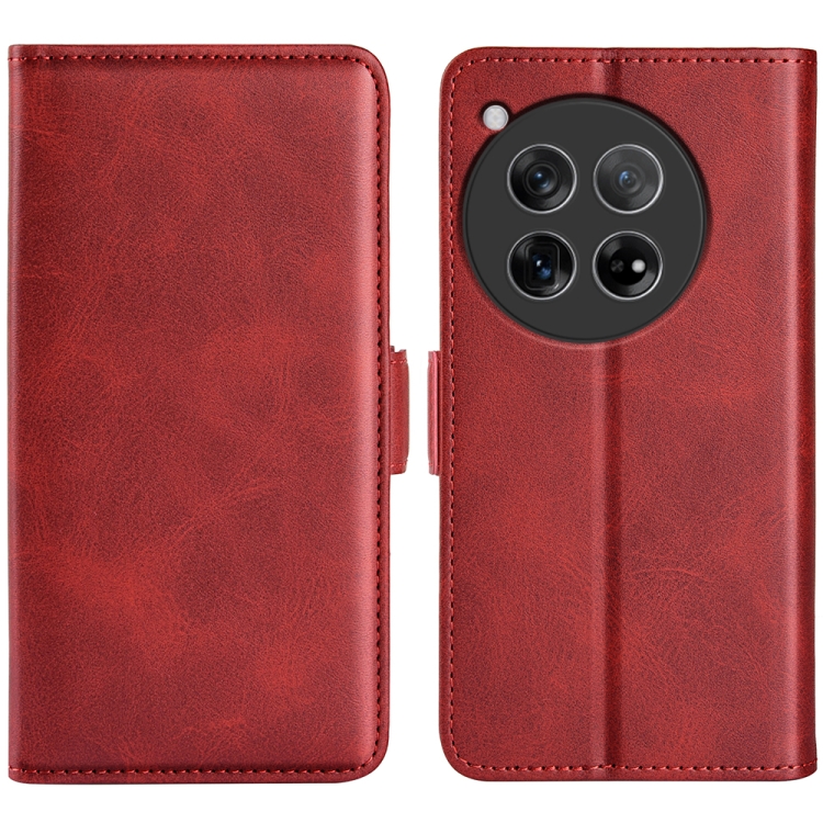 

For OnePlus 12 Dual-side Magnetic Buckle Horizontal Flip Leather Phone Case(Red)