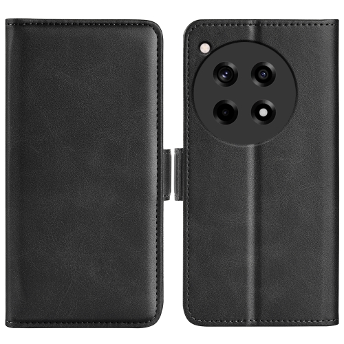

For OnePlus 12R Dual-side Magnetic Buckle Horizontal Flip Leather Phone Case(Black)