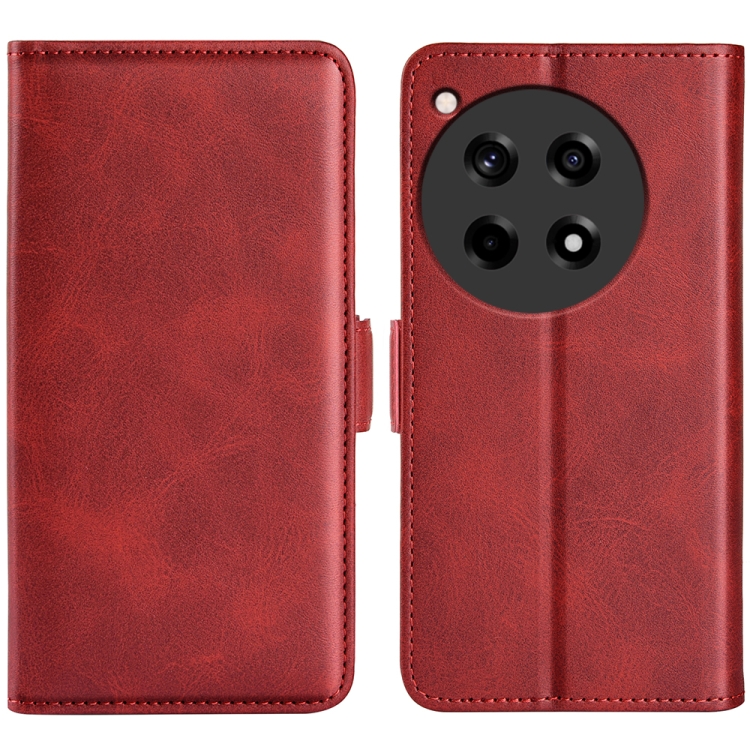

For OnePlus 12R Dual-side Magnetic Buckle Horizontal Flip Leather Phone Case(Red)