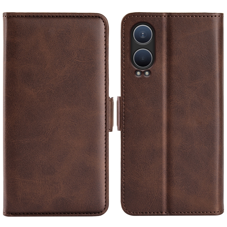 

For OnePlus Nord CE4 Lite 5G Dual-side Magnetic Buckle Horizontal Flip Leather Phone Case(Brown)