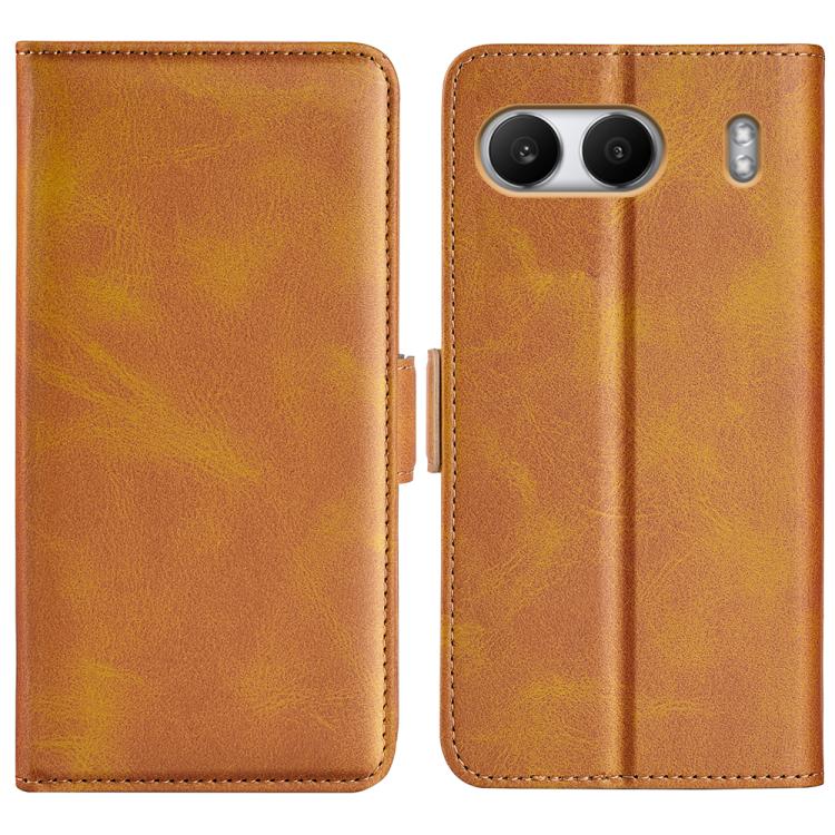 

For OnePlus Nord 4 Dual-side Magnetic Buckle Horizontal Flip Leather Phone Case(Yellow)