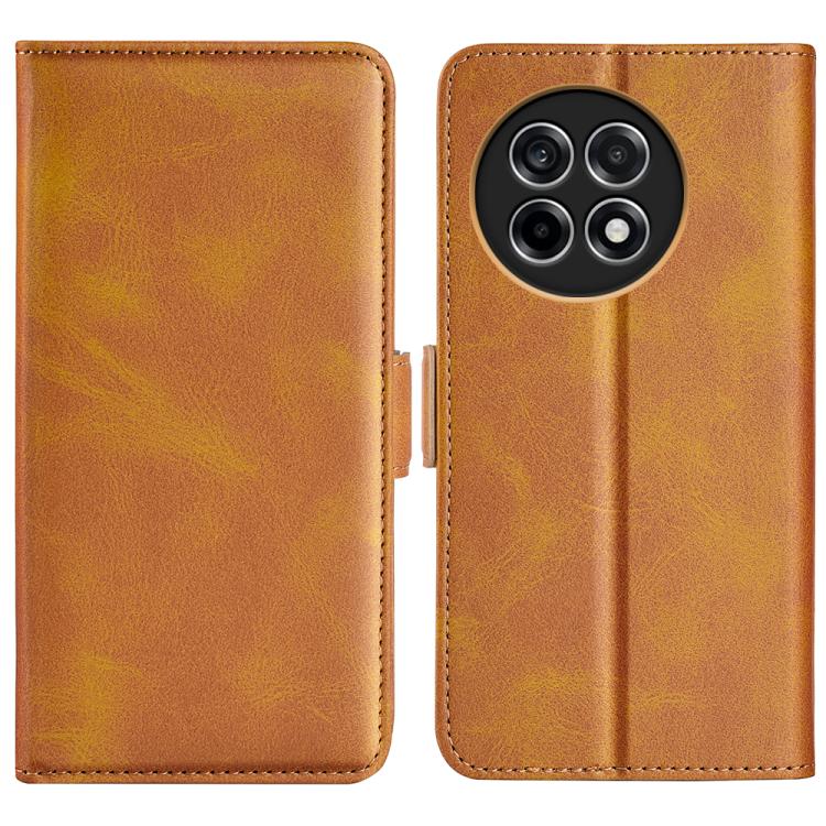 

For OnePlus Ace 5 Pro Dual-side Magnetic Buckle Horizontal Flip Leather Phone Case(Yellow)