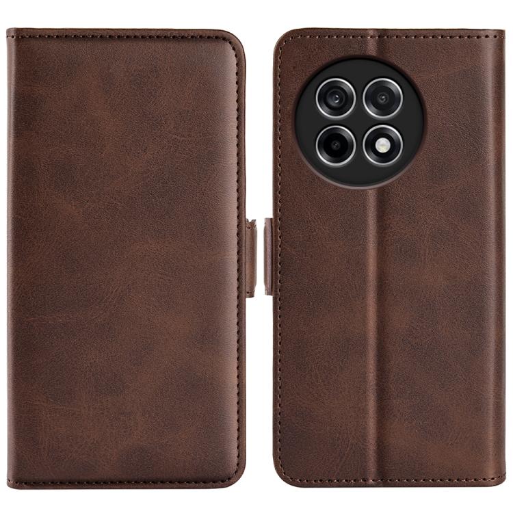 

For OnePlus Ace 5 Pro Dual-side Magnetic Buckle Horizontal Flip Leather Phone Case(Brown)