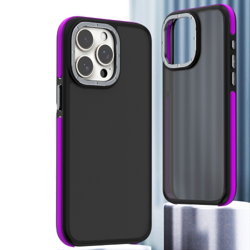 

For iPhone 15 Pro Dual-Color Shockproof TPU Phone Case(Purple)