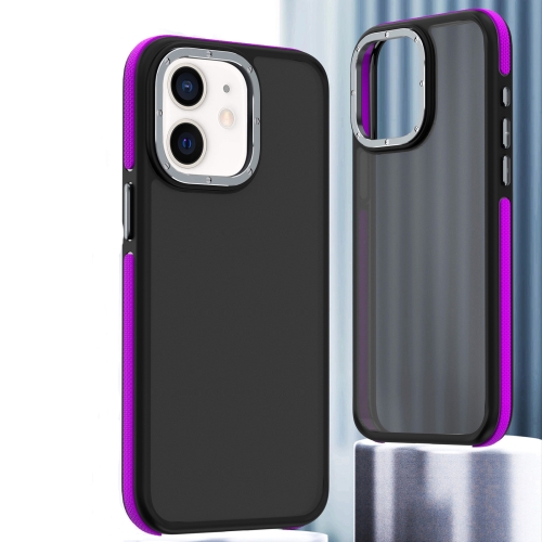 

For iPhone 12 Dual-Color Shockproof TPU Phone Case(Purple)