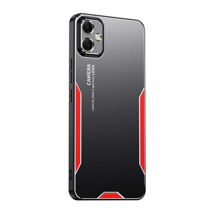 

For Samsung Galaxy A05 Blade Series TPU Hybrid Metal Phone Case(Red)