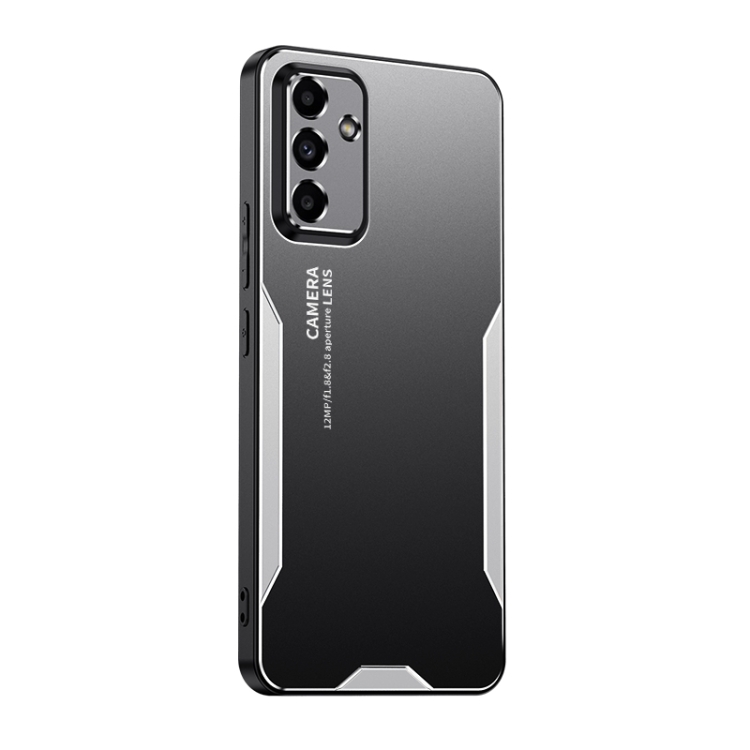 

For Samsung Galaxy A14 Blade Series TPU Hybrid Metal Phone Case(Silver)