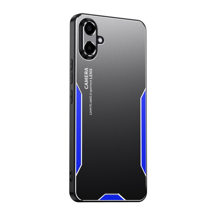 

For Samsung Galaxy A06 4G Blade Series TPU Hybrid Metal Phone Case(Blue)